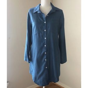 Chambray Collared Shirt Dress- XL